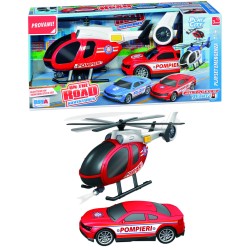 Rstoys 11630 - Playset Pompieri Auto e Elicottero Luci e Suoni