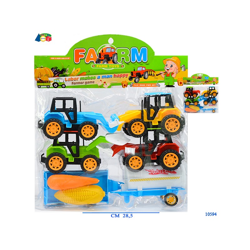 Ginmar 10594 - Busta 4 Trattori con Rimorchio