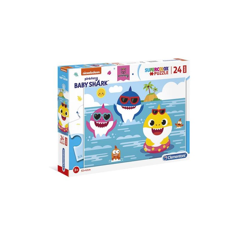 Clementoni 28519 - Puzzle 24 Pezzi Maxi - Baby Shark