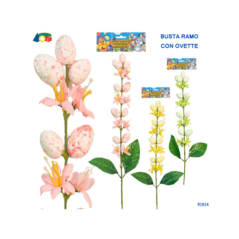 Ginmar 91014 - Busta Ramo con Ovetti Foglie Fiori Ass