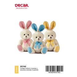 Decar 25740 - Coniglio Orecchie e Zampe Colorate 20cm