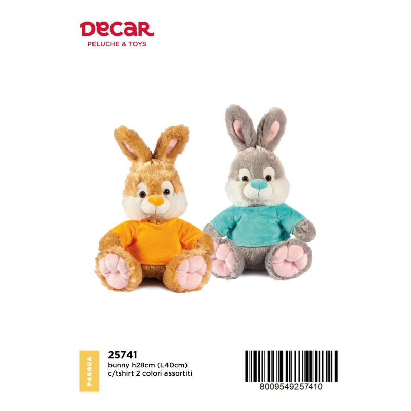 Decar 25741 - Coniglio Bunny T-Shirt Colorate 40cm