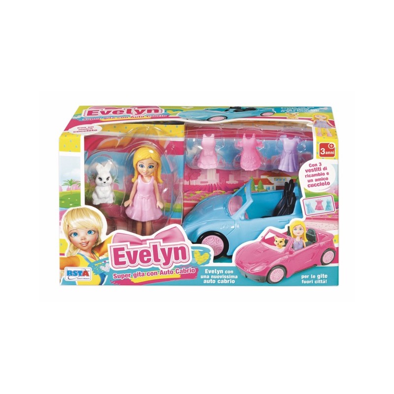 Rstoys 11767 - Mini Evelyn 9cm Auto Cabrio e Accessori