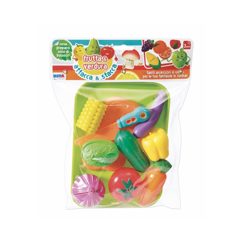 Rstoys 11808 - Blister Set Frutta e Verdura Attacca Stacca