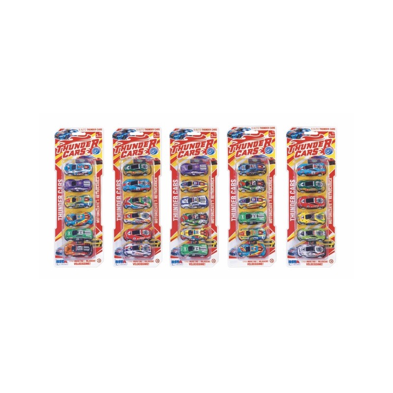 Rstoys 11812 - Blister 6 Auto Die-cast Retrocarica