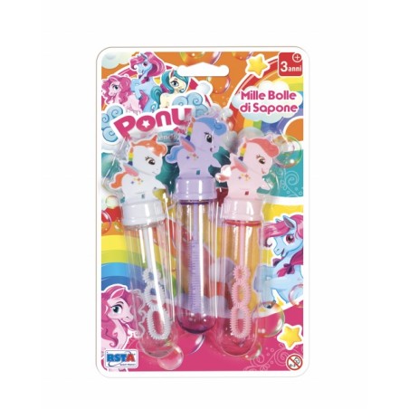 Rstoys 11813 - Blister 3 Tubi Bolle di Sapone 30ml Pony