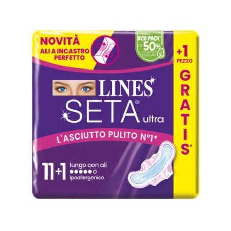 Lines 832 - Assorbenti Lines Seta Ultra Lungo con Ali 11+1 pz