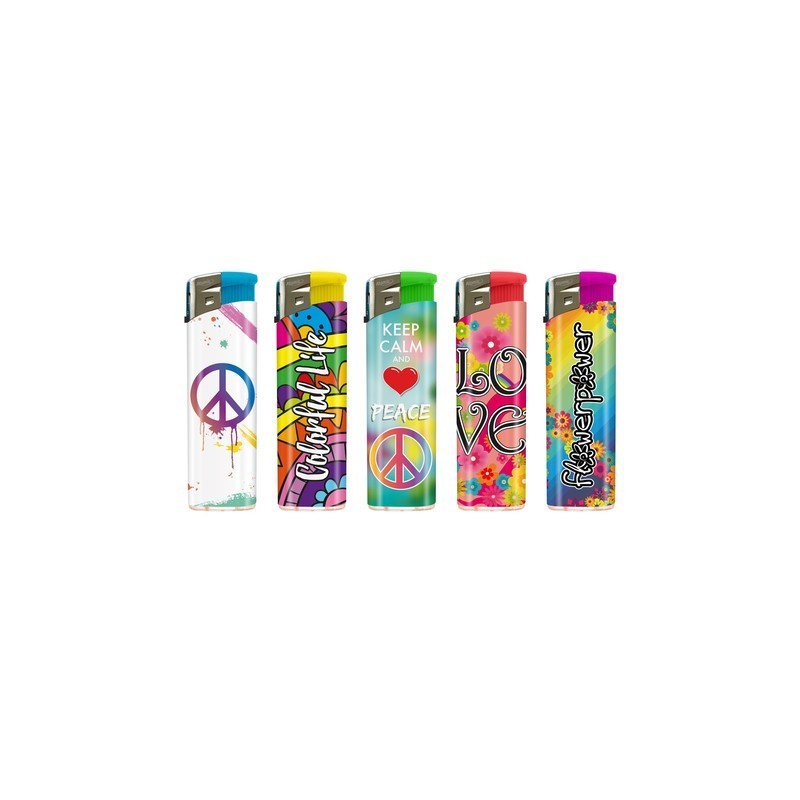 Atomic 3648063 - Accendini Elettronici Ricaricabili Peace & Love Conf.50 pz