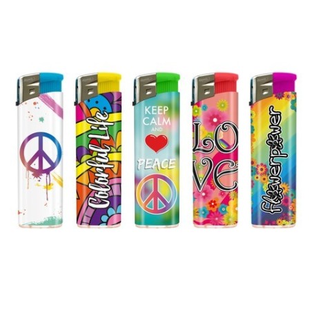 Atomic 3648063 - Accendini Elettronici Ricaricabili Peace & Love Conf.50 pz