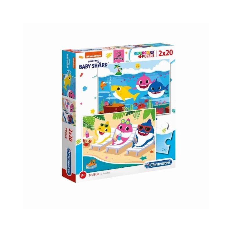 Clementoni 24777 - Puzzle 2X20 Pezzi - Baby Shark