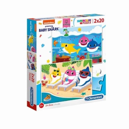 Clementoni 24777 - Puzzle 2X20 Pezzi - Baby Shark