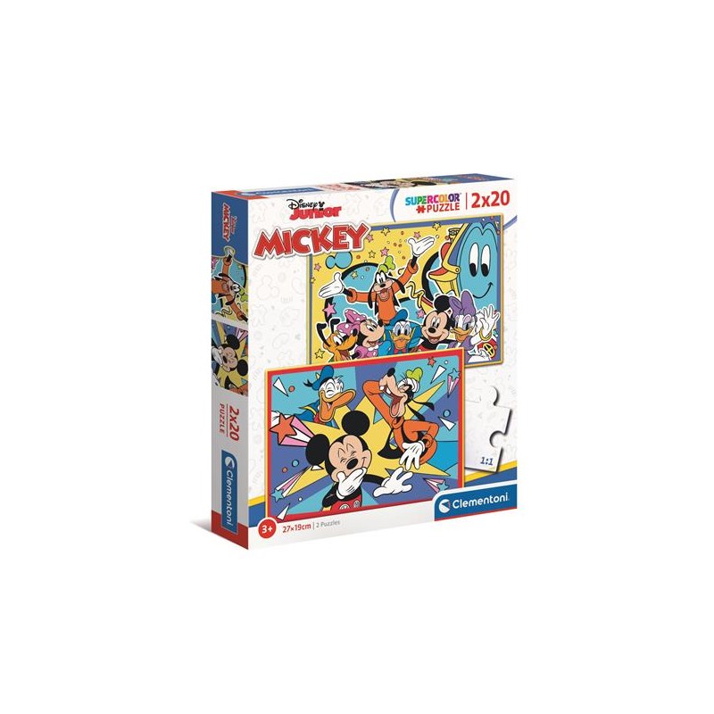 Clementoni 24791 - Puzzle 2 x 20 Pezzi - Mickey