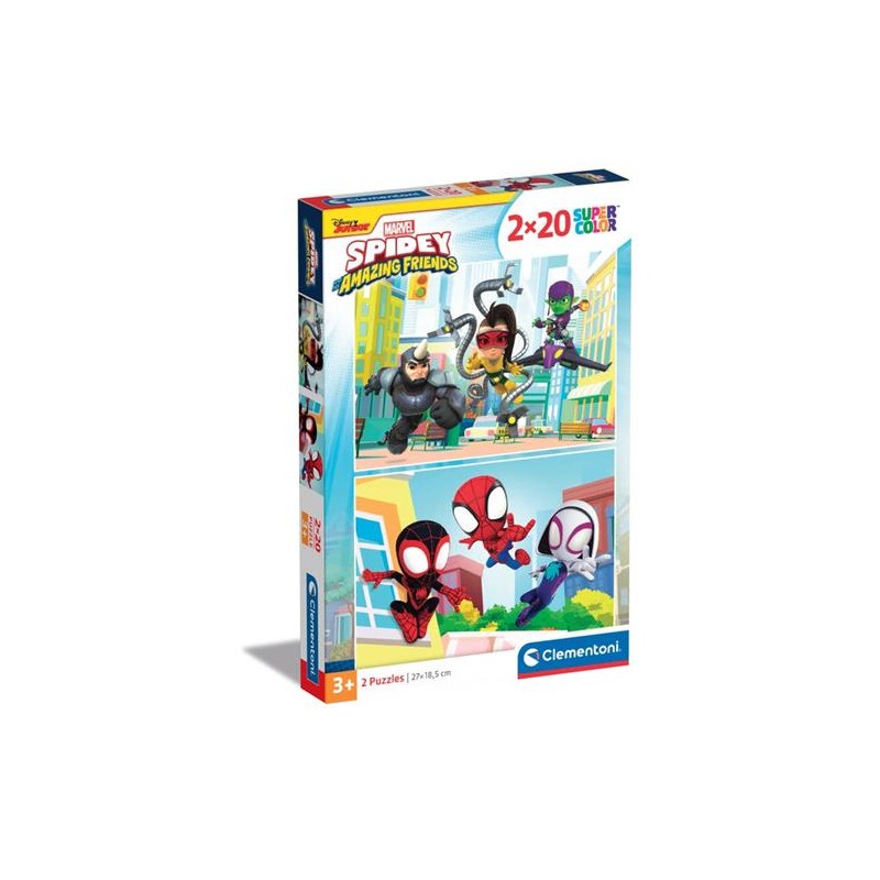 Clementoni 24794 - Puzzle 2 x 20 Pezzi - Spidey