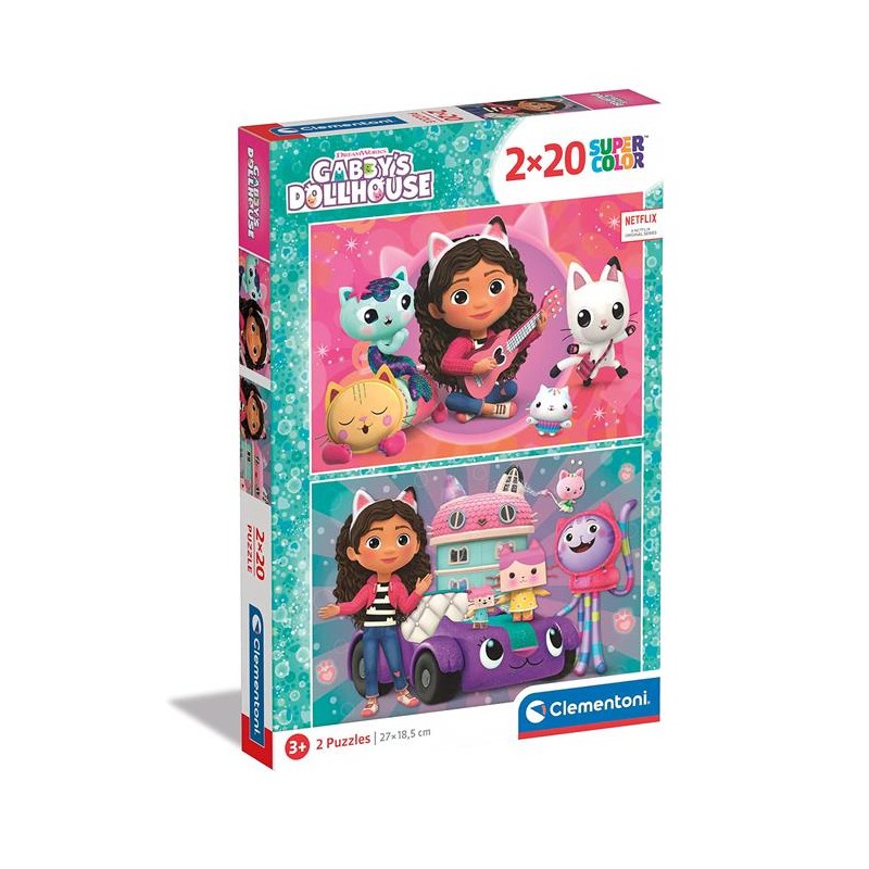 Clementoni 24802 - Puzzle 2 x 20 Pezzi - Gabby's Dollhouse