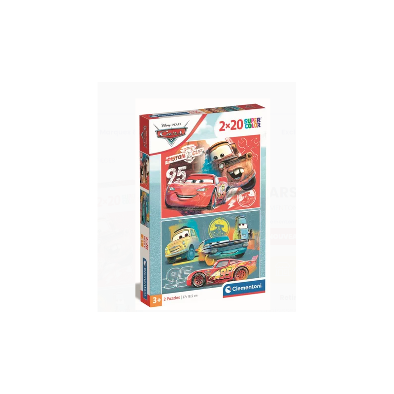 Clementoni 24808 - Puzzle 2 x 20 Pezzi - Cars