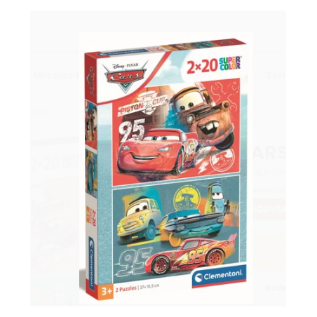 Clementoni 24808 - Puzzle 2 x 20 Pezzi - Cars