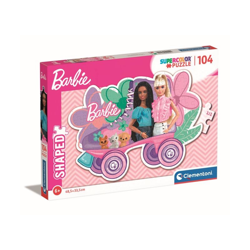 Clementoni 27164 - Puzzle 104 Pezzi - Barbie Pattini Sagomato
