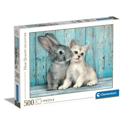 Clementoni 35004 - Puzzle 500 Pezzi - Cat & Bunny