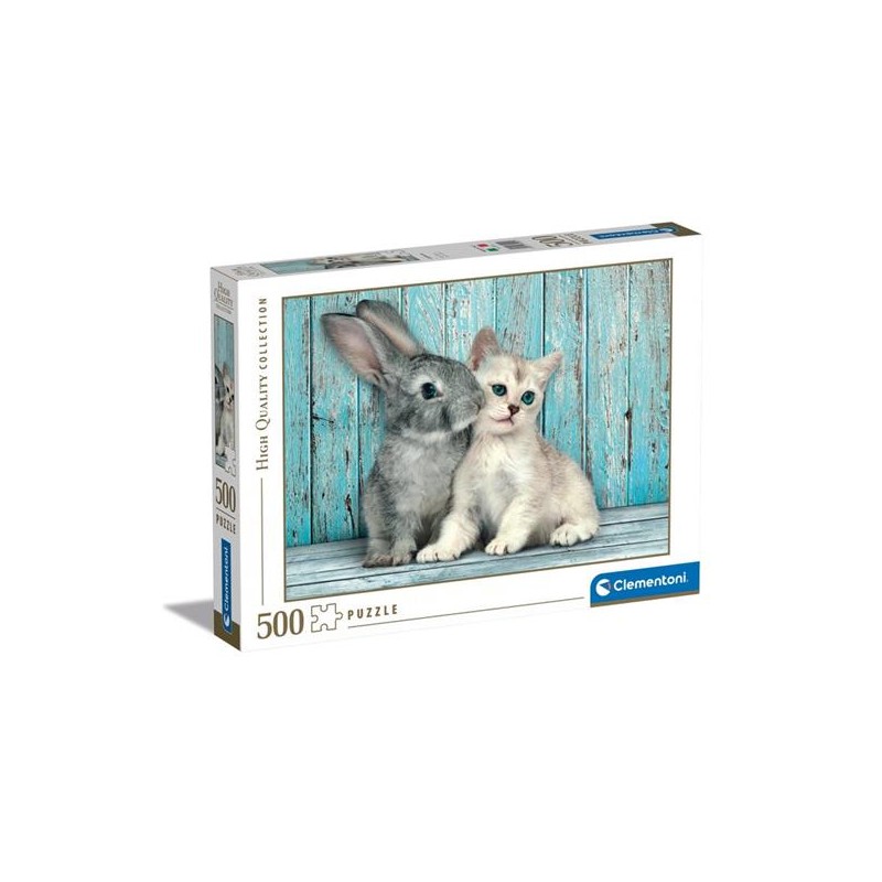 Clementoni 35004 - Puzzle 500 Pezzi - Cat & Bunny