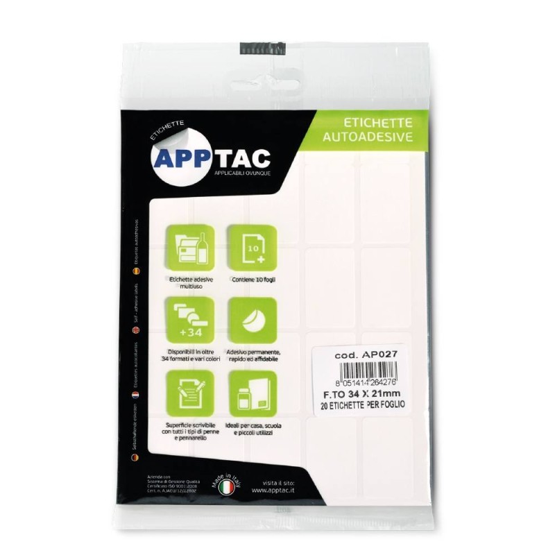 AppTac AP010 - Etichette Bianche 14x8mm Cf 1080