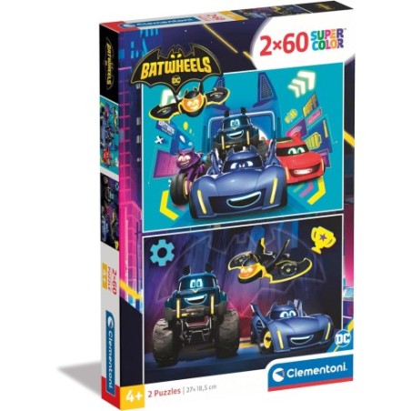 Clementoni 24812 - Puzzle 2 x 60 Pezzi - Batwheels