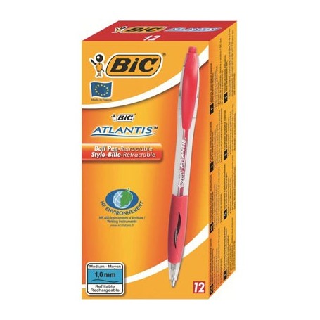 Bic 3762 - Penna Bic Atlantis Rossa Conf. 12 pz.