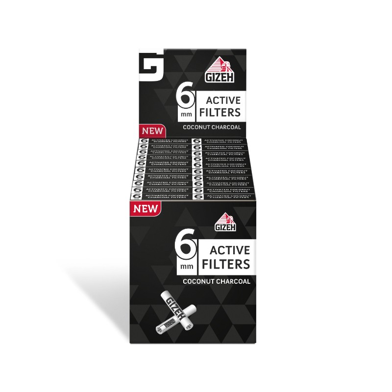 Gizeh 1127 - Filtri Slim 6mm 20pz x 10 filtri Carboni Attivi
