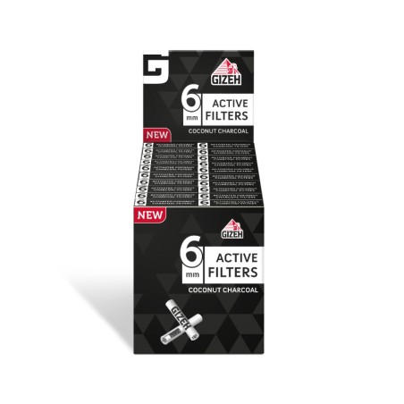 Gizeh 1127 - Filtri Slim 6mm 20pz x 10 filtri Carboni Attivi