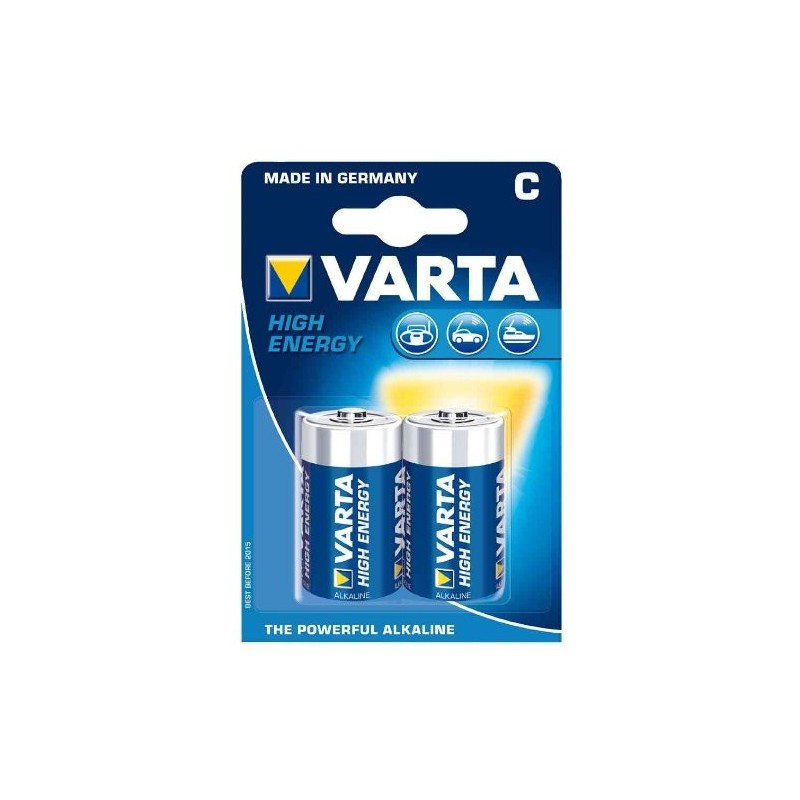 Varta 4914 - Blister 2 Pile 1/2 Torcia C Alkaline