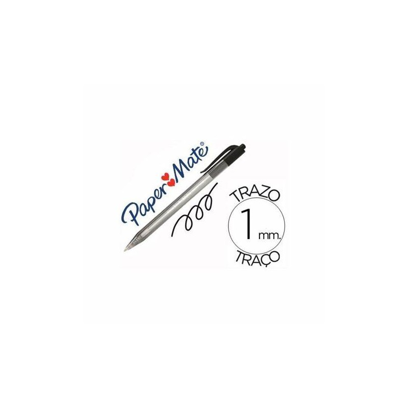 Paper Mate 957030 - Penna InkJoy Scatto Nero Punta Media Cf. 12 pz