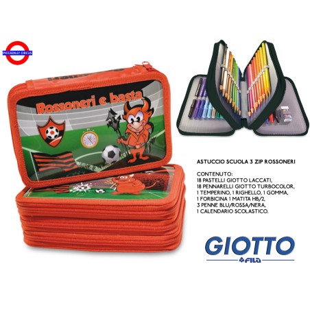 Dor 2163 - Astuccio 3 Zip Rossonero