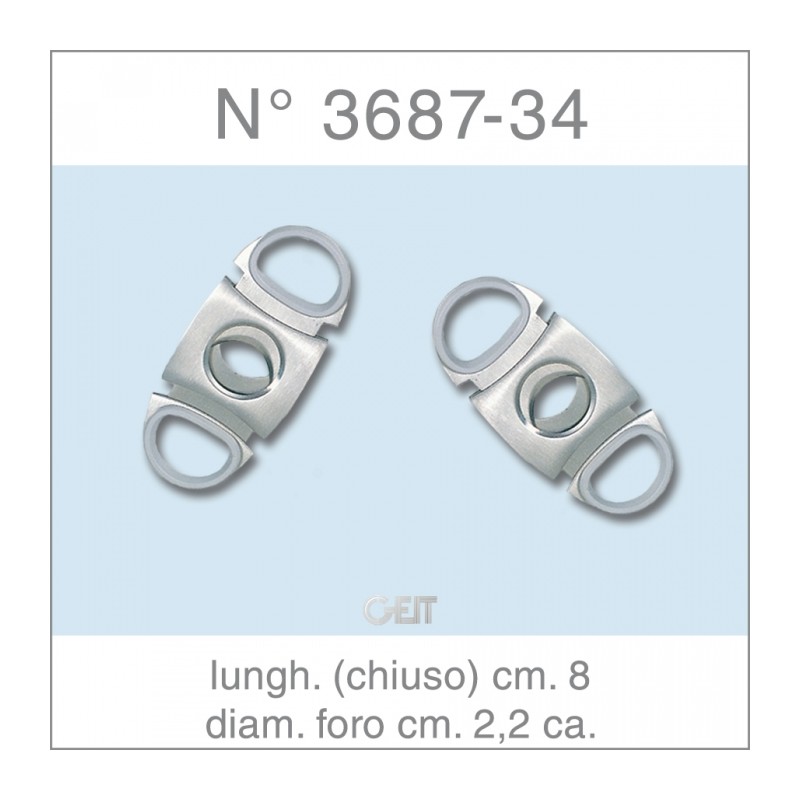 Geit 0253 - Tagliasigari Double Metal Con Custodia Pelle