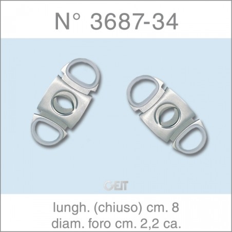 Geit 0253 - Tagliasigari Double Metal Con Custodia Pelle