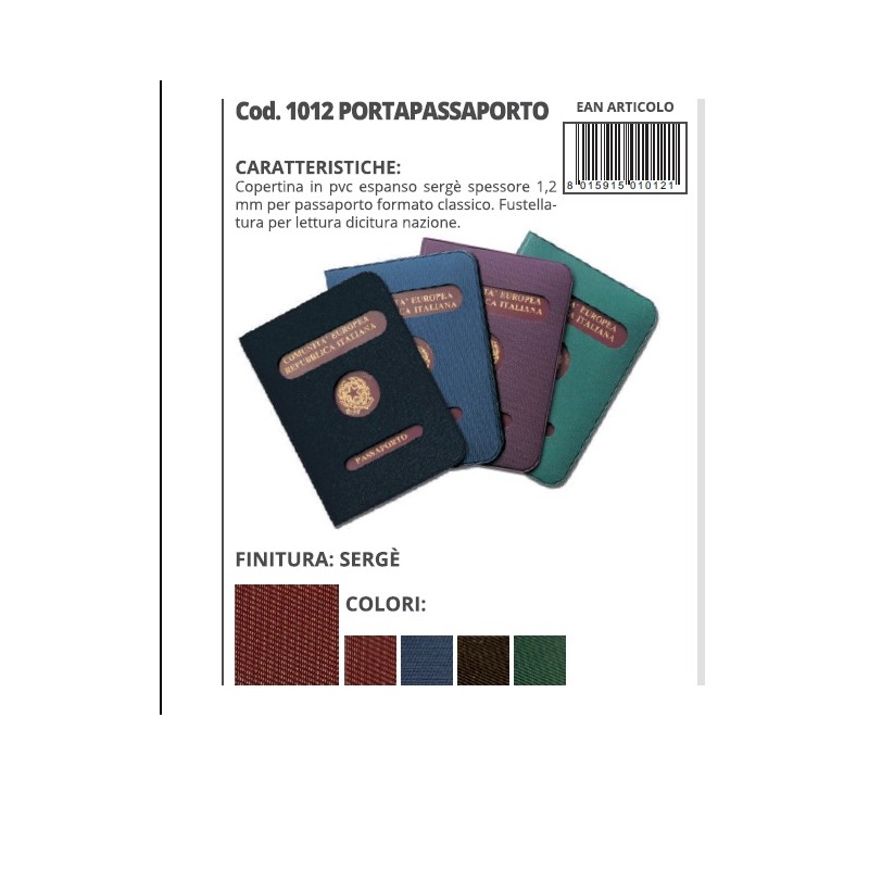 Alplast 1012 - Porta Passaporto Lusso Unione Europea Repubblica Italiana Cf. 12 Pz