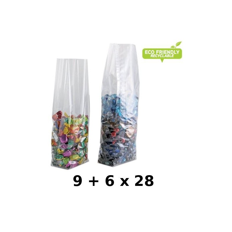 Favorit 501139 - Buste Cellophan Trasparenti Fondo Quadrato 9+6 x 28 cm Conf.50 pz