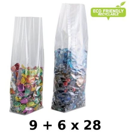 Favorit 501139 - Buste Cellophan Trasparenti Fondo Quadrato 9+6 x 28 cm Conf.50 pz