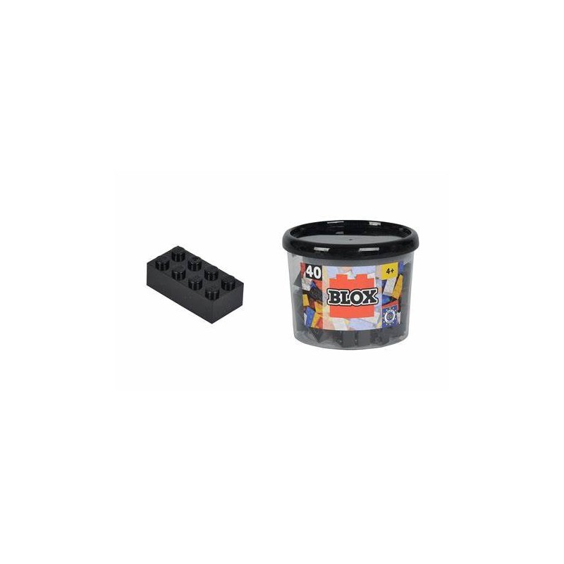 Simba 8895 - Blox Mattoncini Compatibili Barattolo 40 Pz Nero