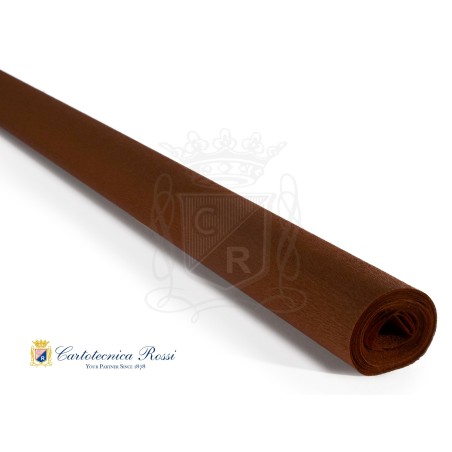 Cartotecnica Rossi 243 - Carta Crespa 60gr 50 x 250 Marrone Testa di Moro