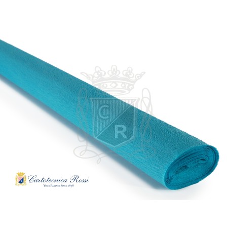 Cartotecnica Rossi 224 - Carta Crespa 60gr 50 x 250 Azzurro Mare