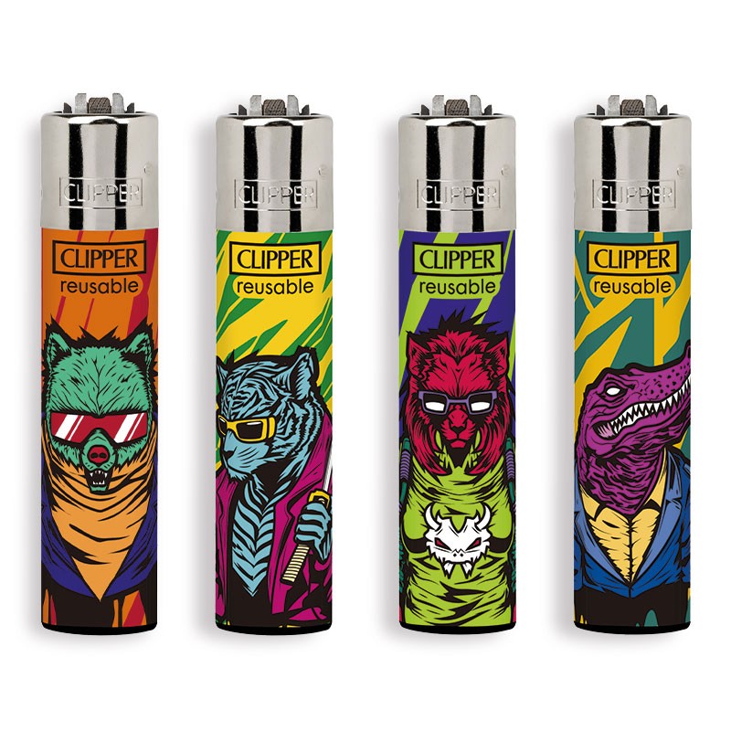 Clipper 1398 - Accendini Clipper Large Cyberpunk Animals Conf.48 pz