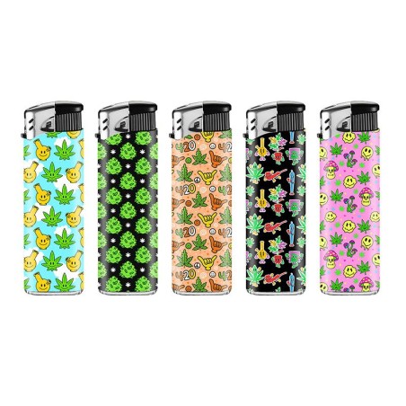 Lux 7716 - Accendini Elettronici Ricaricabili Cannabis Conf.50 pz