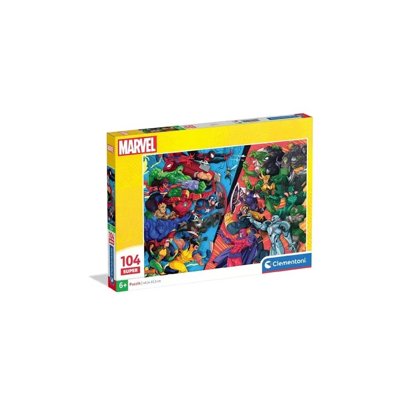 Clementoni 25059 - Puzzle 104 Pezzi - Marvel Heroes Vs Villains