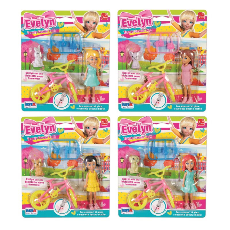 Rstoys 11765 - Blister Bambola Evelyn 9 cm Ass