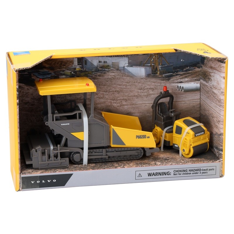 NewRay 32226 - Volvo Playset P6820d Asphalt with Dd25b Roller