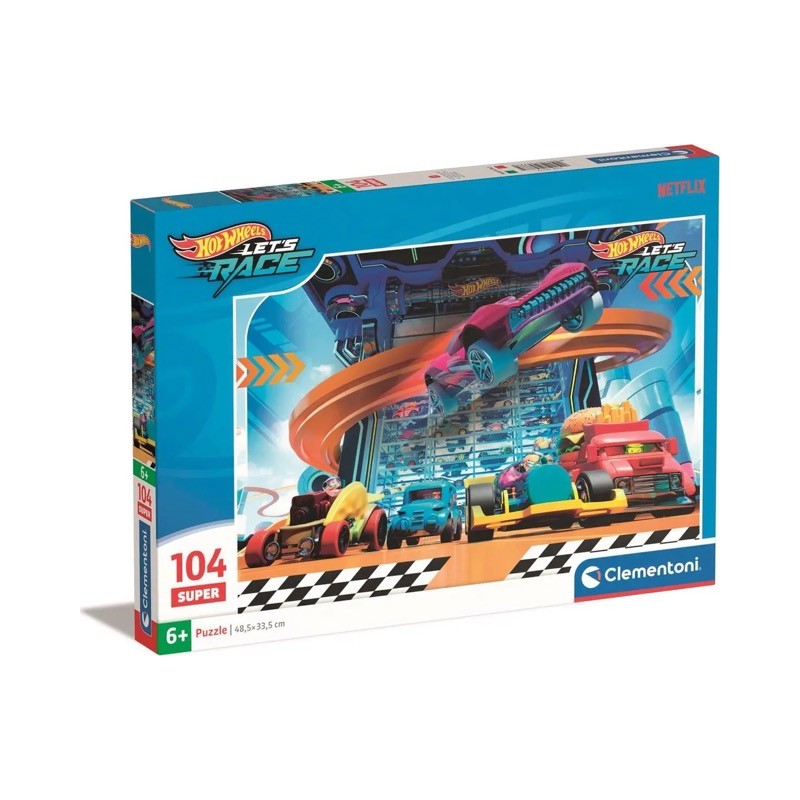 Clementoni 25777 - Puzzle 104 Pezzi - Hot Wheels