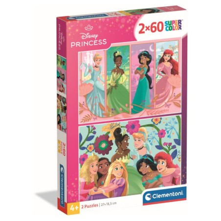 Clementoni 24824 - Puzzle 2 x 60 Pezzi - Disney Princess