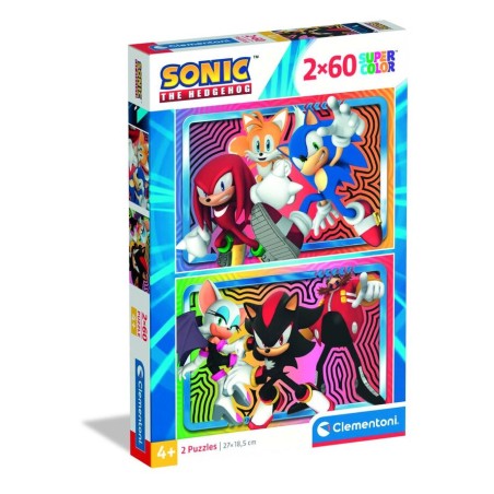 Clementoni 24821 - Puzzle 2 x 60 Pezzi - Sonic