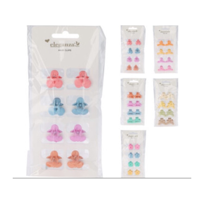 Koopman 9008040 - Set 8 Clips Capelli Colorate Ass