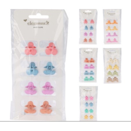 Koopman 9008040 - Set 8 Clips Capelli Colorate Ass