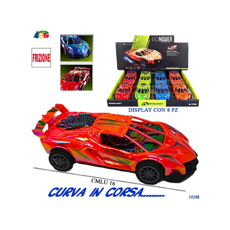 Ginmar 10268 - Auto Sportiva Frizione Curva in Corsa Display 8 pz